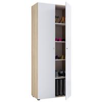 Omara Za Čevlje Vandol, Bela, Barva Hrasta - srebrne barve/črna, Design, umetna masa/leseni material (71/180/39cm) - MID.YOU