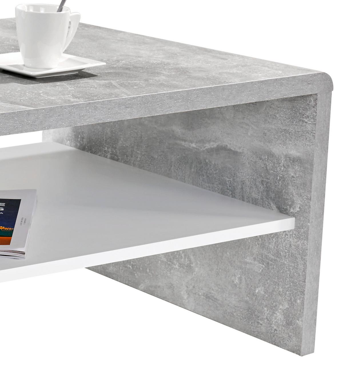 Klubska Mizica Cala Luna, Siva - siva/bela, Moderno, leseni material (100/40/59cm) - Mömax