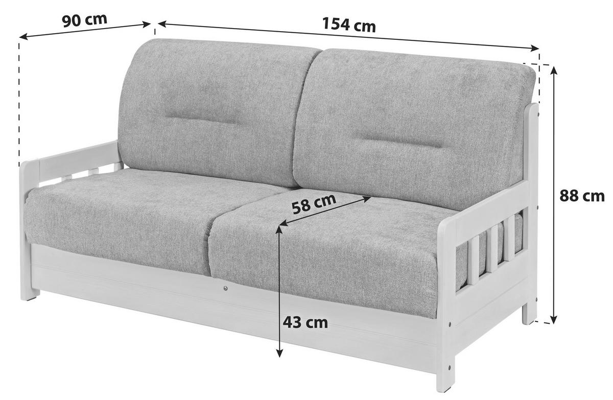 Schlafsofa Camino Holzkorpus Blau/Weiß - Blau/Weiß, LIFESTYLE, Holz/Textil (154/88/90cm) - Livetastic