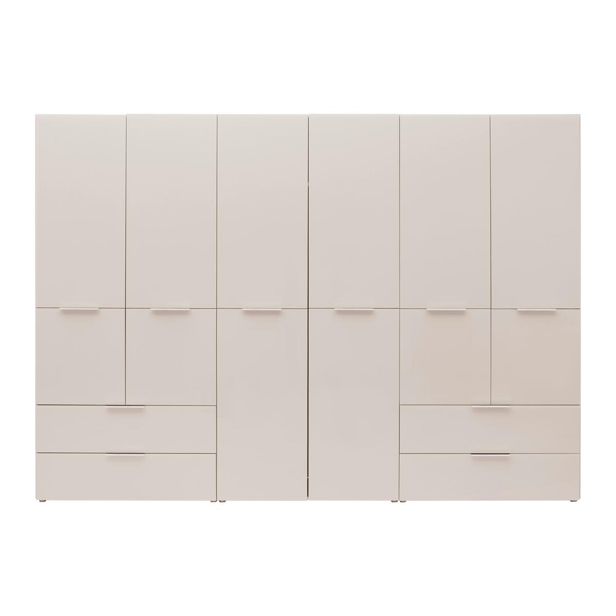 Drehtürenschrank Siena Kaschmir - Kaschmir/Chromfarben, KONVENTIONELL, Glas/Holzwerkstoff (300/212/57cm) - Premium Living