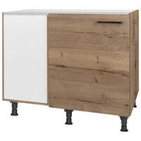 Eckunterschrank Structura Eiche dunkel - Eiche dunkel/Schwarz, MODERN, Holzwerkstoff/Metall (125/87/65cm) - Nobilia