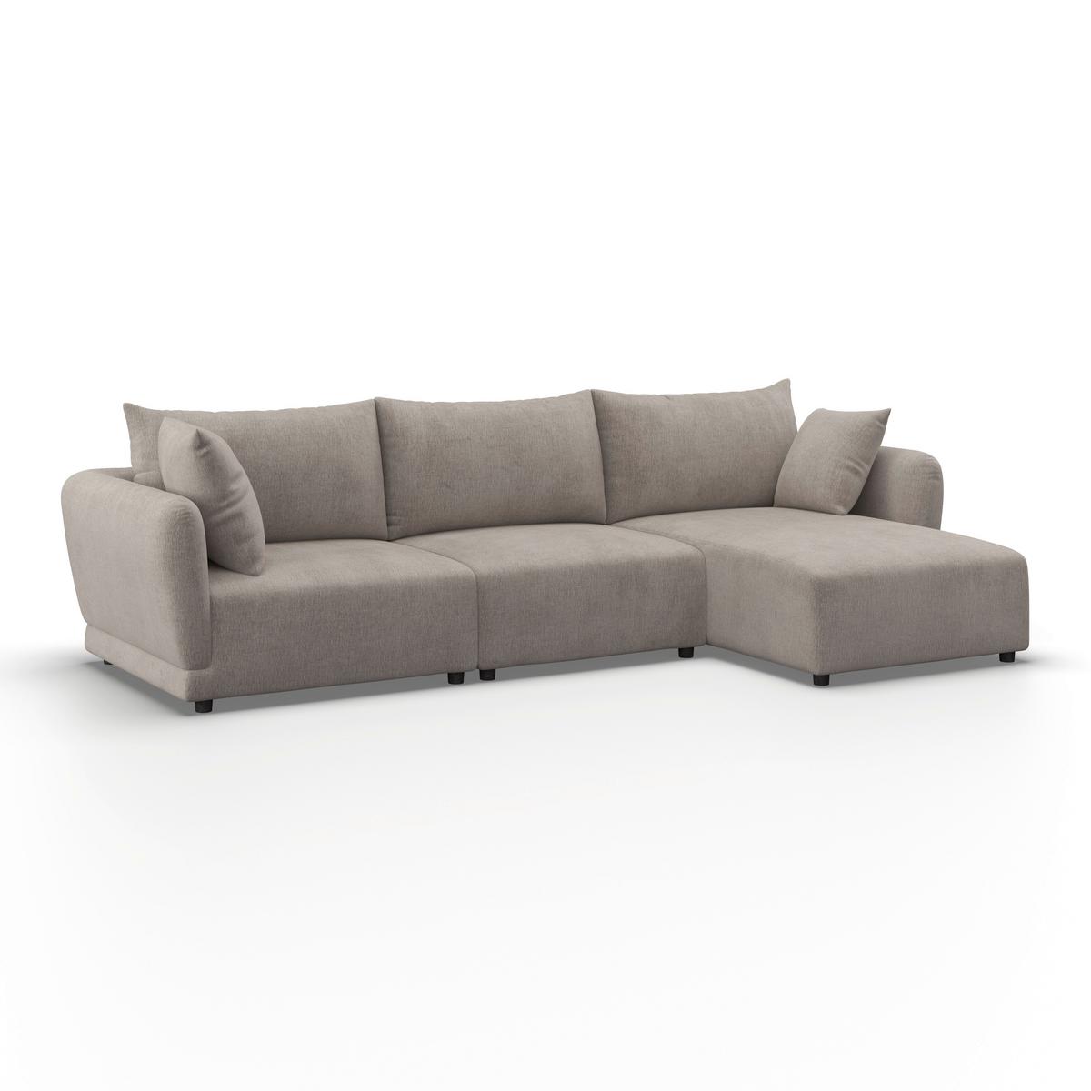 Kutna Garnitura Nicole - crna/sivo-bež, Moderno, tekstil/drvo (306/87/162cm) - Bessagi Home