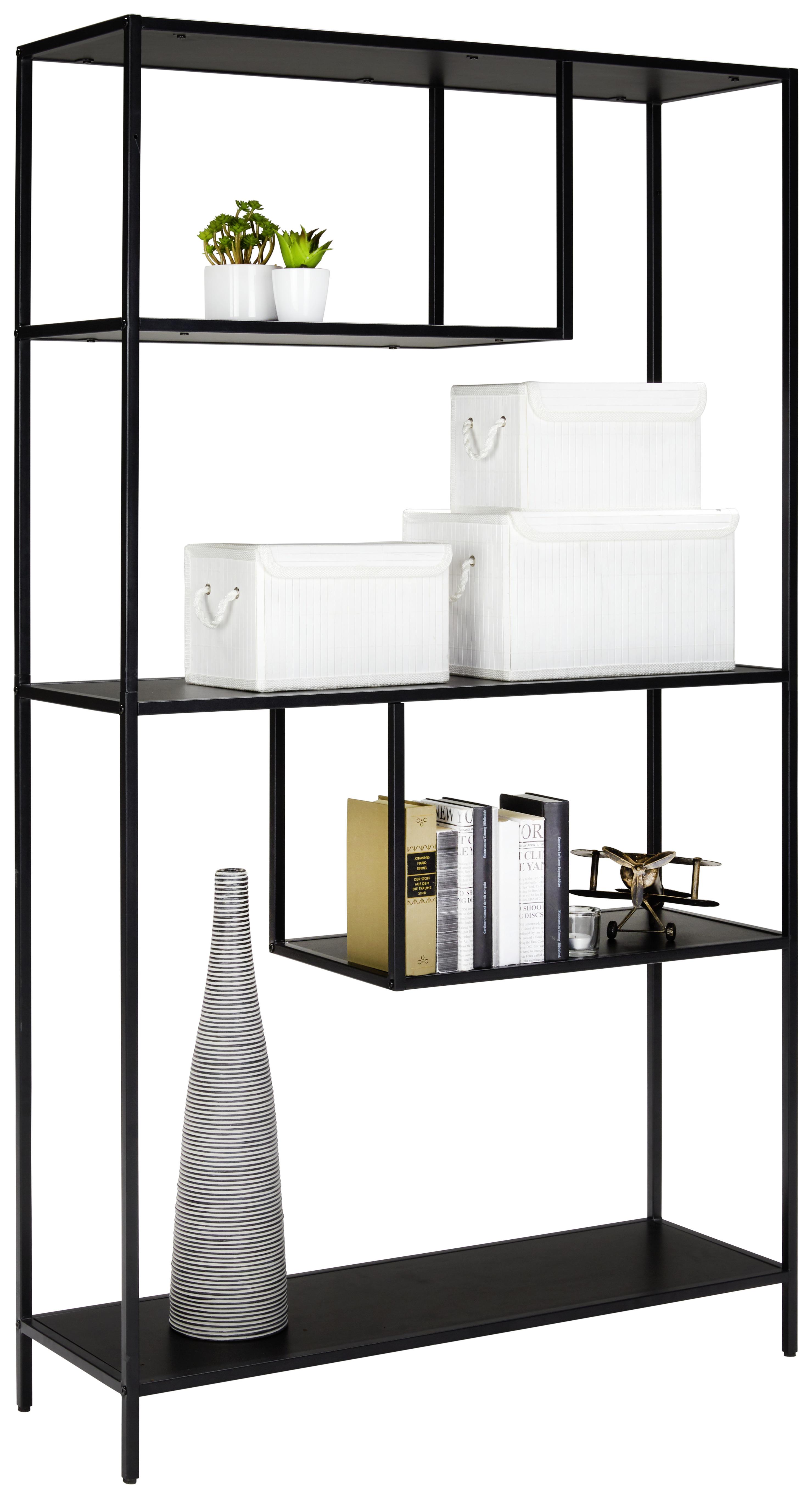 Regal in Schwarz - Schwarz, MODERN, Holzwerkstoff/Metall (100/178/33cm) - Modern Living