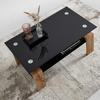 SOFFBORD INTRO - svart/ekfärgad, Modern, metall/trämaterial (100/60/45cm) - Mömax