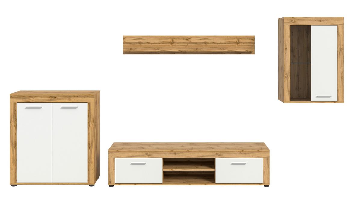ANSAMBLU MOBILIER CAMERA DE Z JAM - stejar Wotan, Design, sticlă/material pe bază de lemn (330/169/35cm) - Modern Living