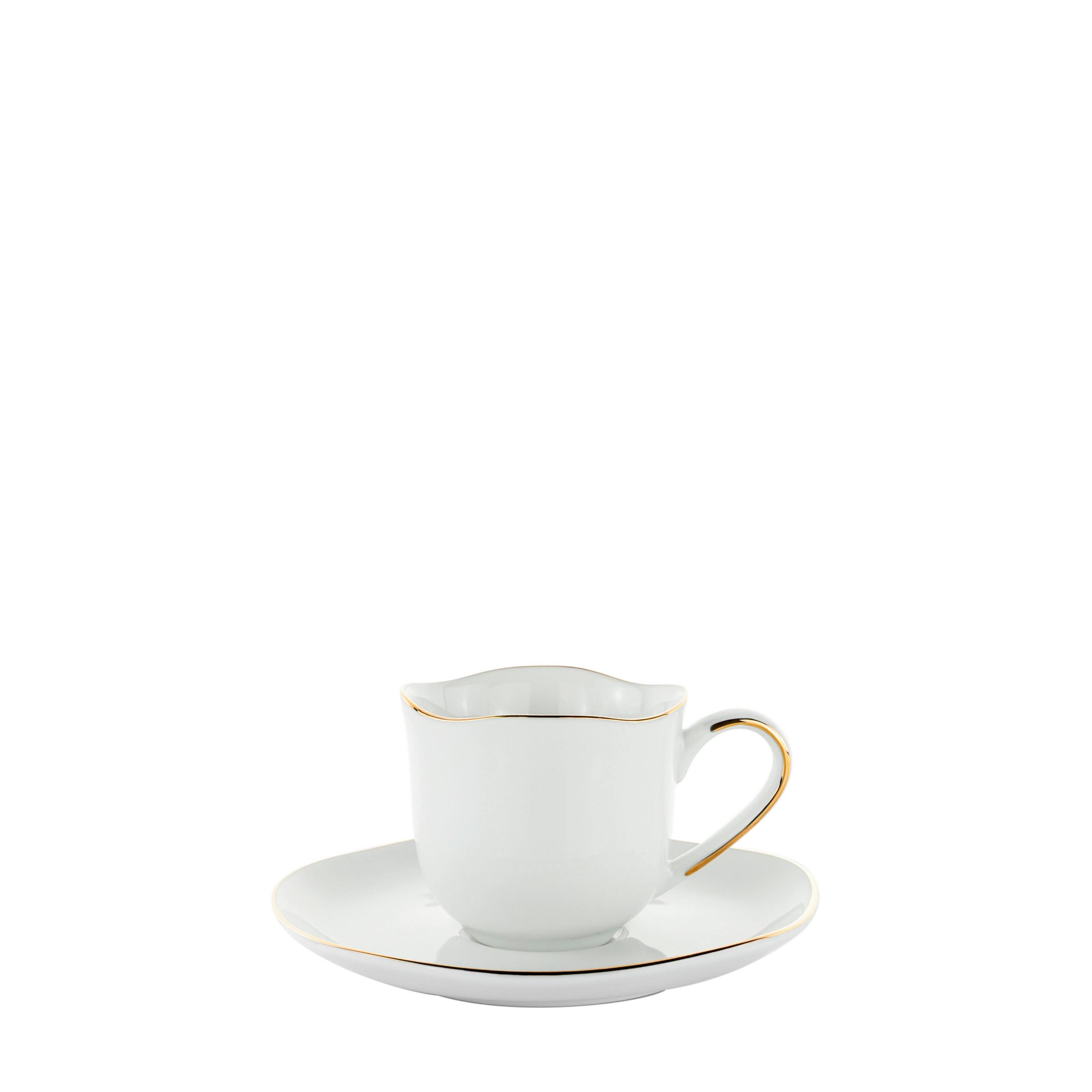 Espressotasse mit Untertasse Onix aus Porzellan ca. 110ml - Weiss, Modern, Keramik - Premium Living