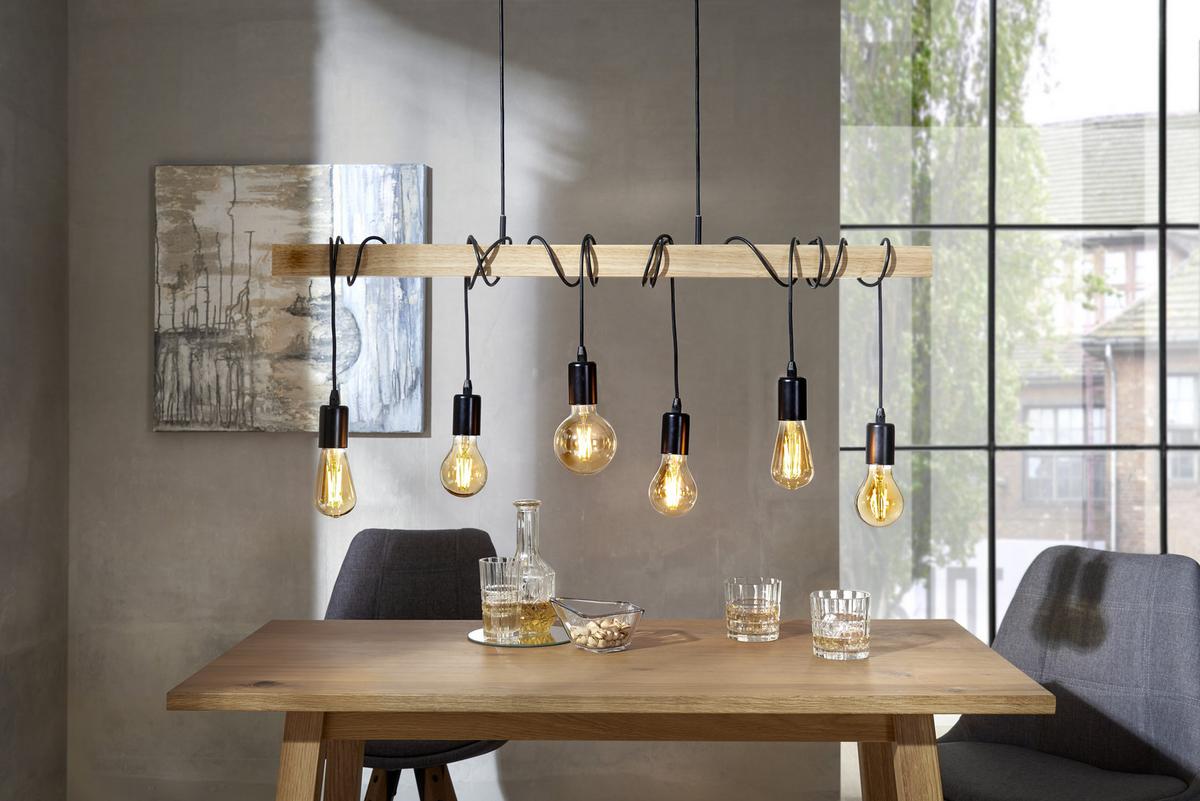 LAMPA WISZĄCA 78845 TOWNSHEND *SBM* - czarny/brązowy, Lifestyle, metal/drewno (100cm) - Marama