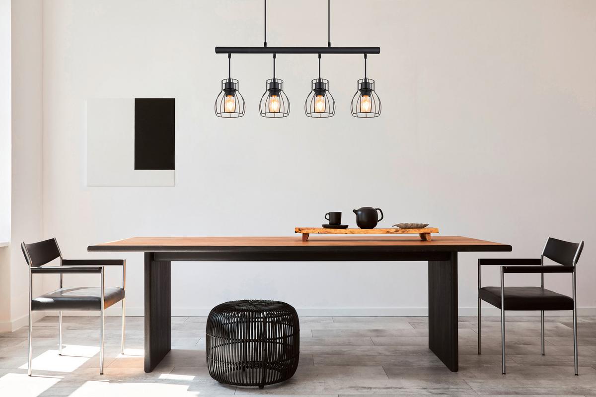 Viseča Led-svetilka 15326-4lm Mina - črna, Trend, kovina/umetna masa (77/14/120cm) - Globo