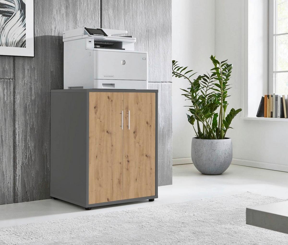 AKTENSCHRANK OFFICE EDITION - Anthrazit/Eiche Artisan, MODERN, Holzwerkstoff (54/74/50cm) - MID.YOU