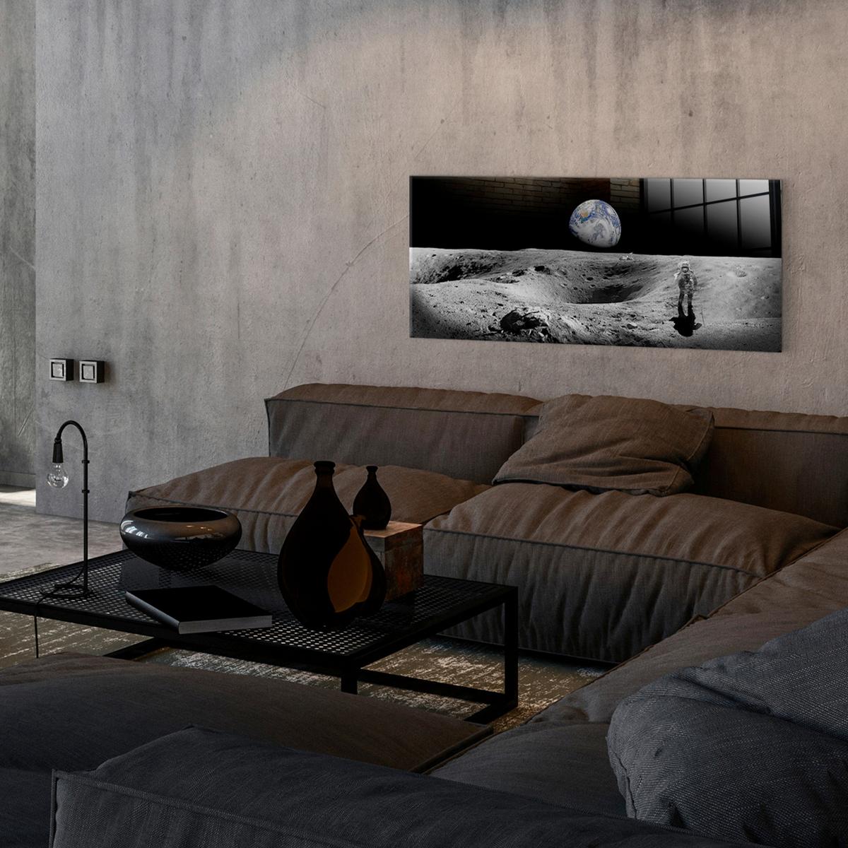 Glasbild Multicolor ca. 125x50cm - Multicolor, Basics, Glas/Papier (125/50cm)