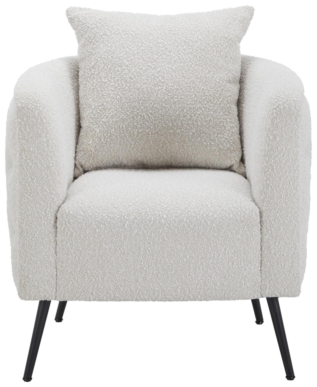 CHESTERFIELD-SESSEL TYRON -TREND- - Beige/Schwarz, Romantik / Landhaus, Holz/Textil (76/72/72cm) - Premium Living