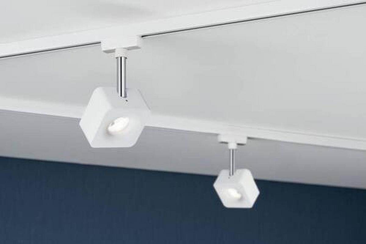 Schienensystem-Strahler Spot Cube in Weiß max. 8 Watt - Weiß, Basics, Kunststoff/Metall (1,7cm) - Paulmann