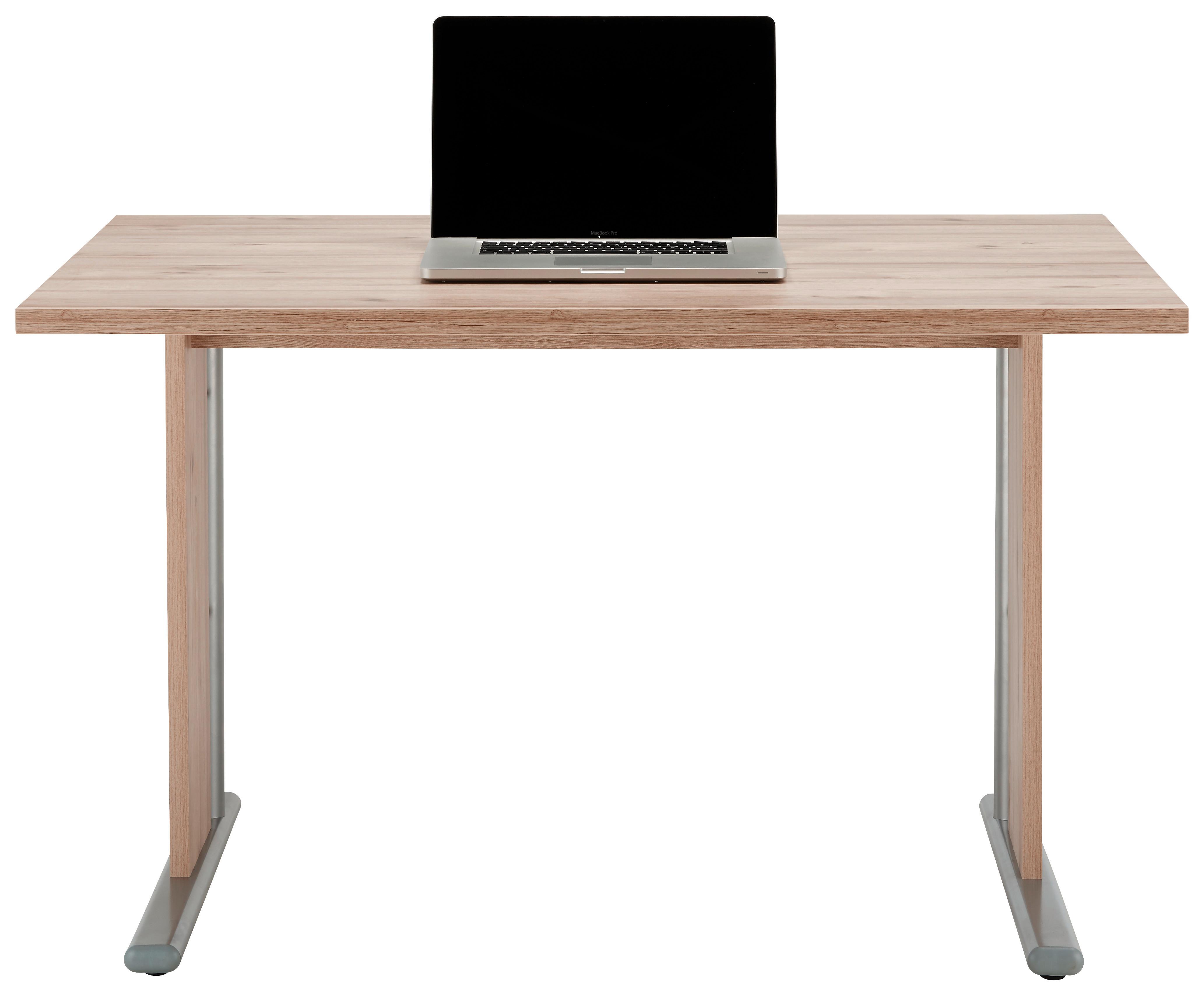 Radni Stol Ducato - boje hrasta/boje oplemenjenog čelika, Moderno, staklo/drvni materijal (120/73/80cm) - Premium Living