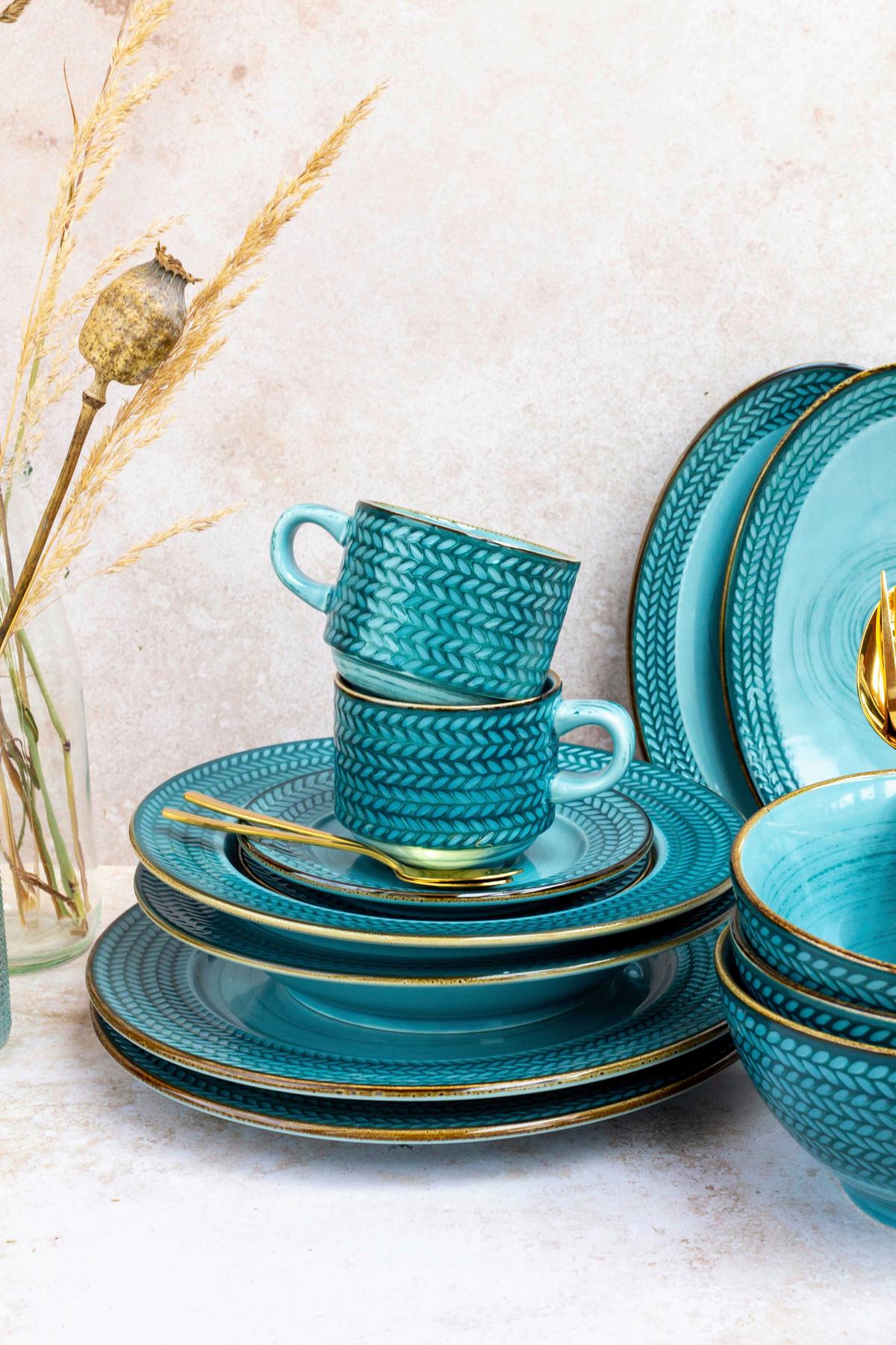 KAFFEESERVICE 931942, BLAU POSTSICHER - Blau, Basics, Keramik (24,5/24,5/22,5cm) - Mäser
