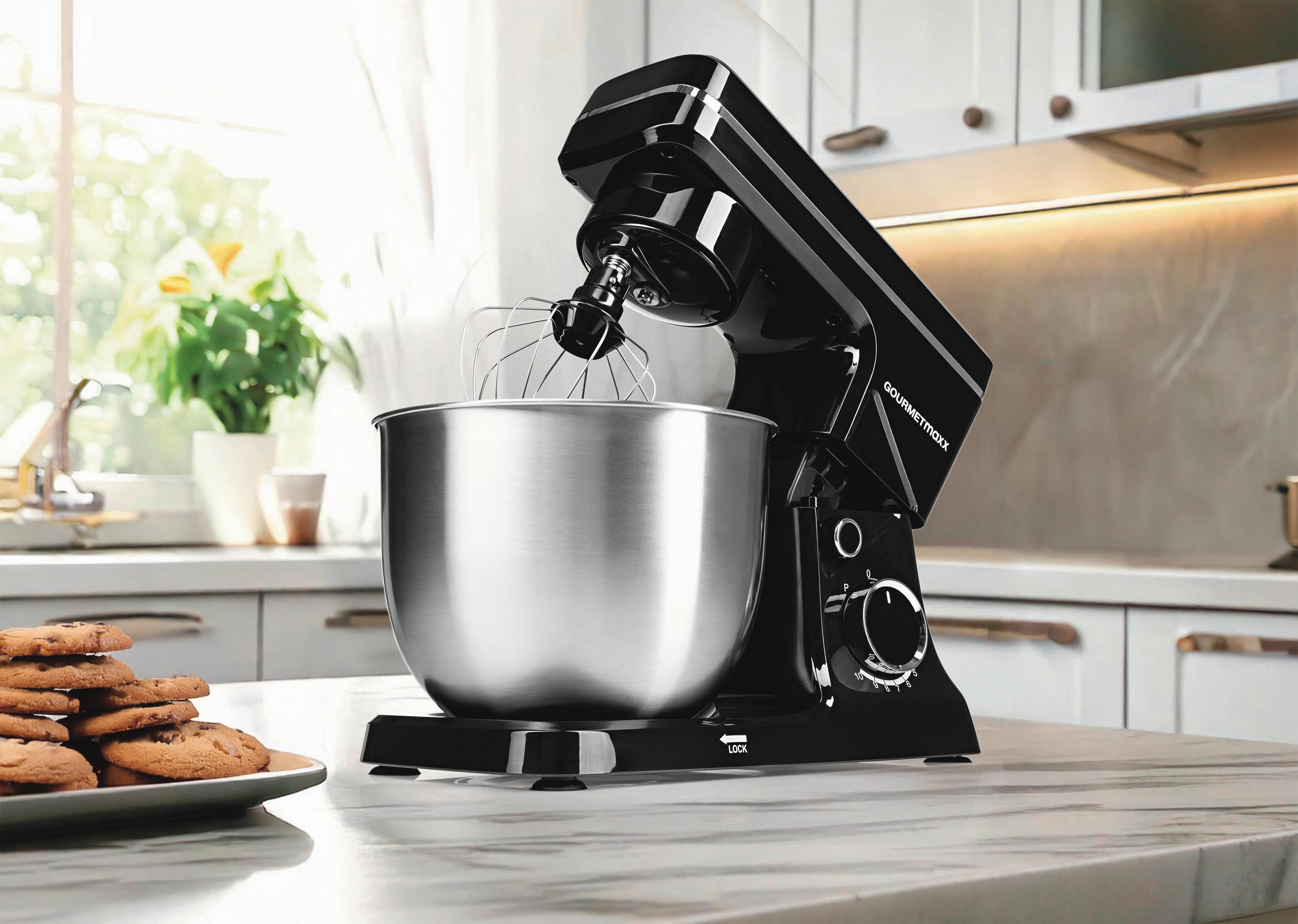 Küchenmaschine Gourmetmaxx Schwarz/Edelstahlf. max. 1500W - Edelstahlfarben/Schwarz, Basics, Kunststoff/Metall (36/22,5/39cm)