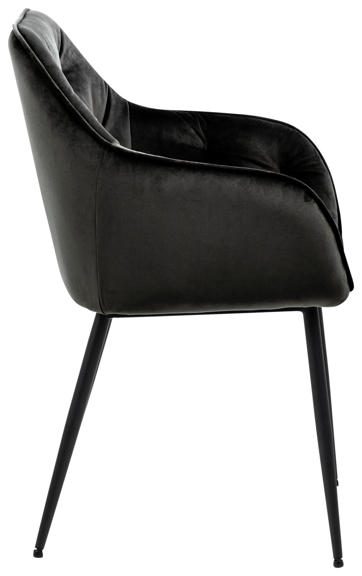 KRZESŁO Z PODŁOKIETNIKAMI BROOKE -TREND- - czarny/szary, Trend, metal/tkanina (58/83/55cm) - Livetastic