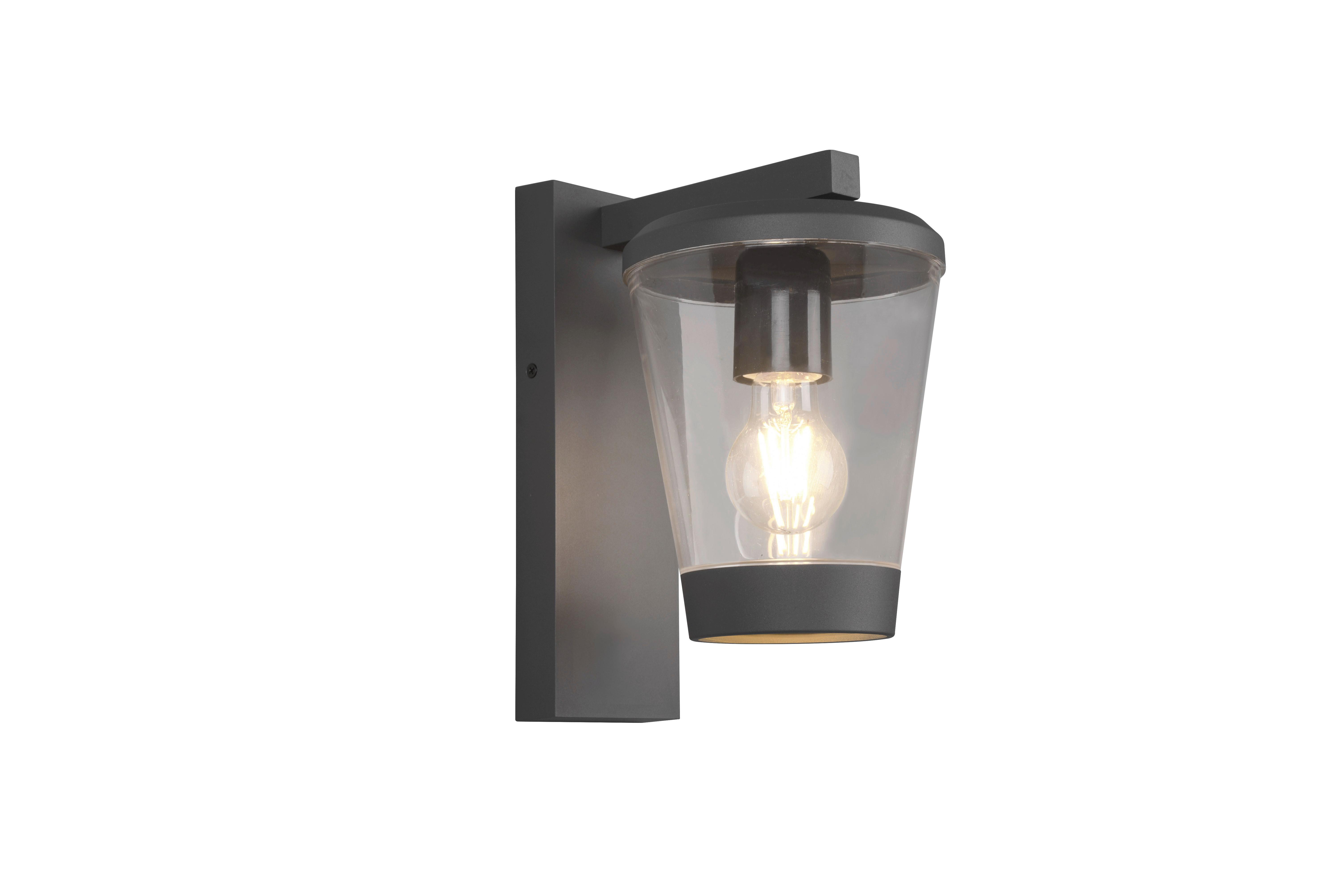 Außenwandleuchte Cavado in Anthrazit max. 40 Watt - Klar/Anthrazit, Basics, Kunststoff/Metall (16/28/23cm) - Trio Leuchten