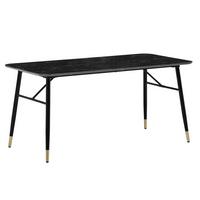 Esstisch Marmoroptik Schwarz ca. 180x90x76 cm - Goldfarben/Schwarz, Design, Holzwerkstoff/Metall (180/90/76cm) - MID.YOU