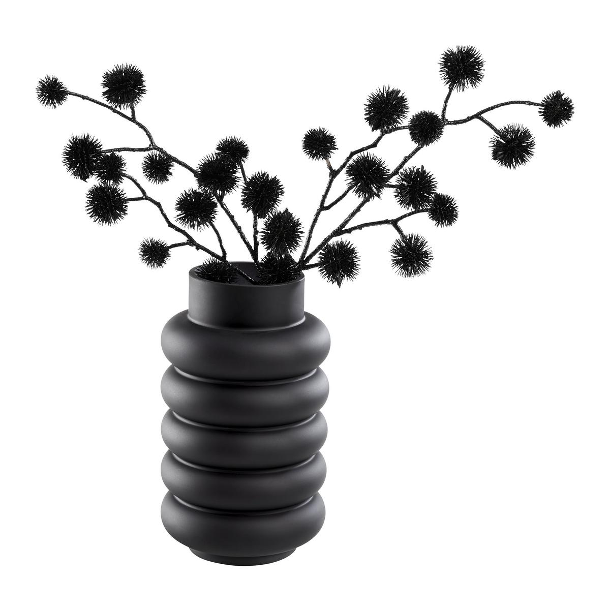 Vase Ribbo II in Schwarz - Schwarz, MODERN, Glas (15/25cm) - Premium Living