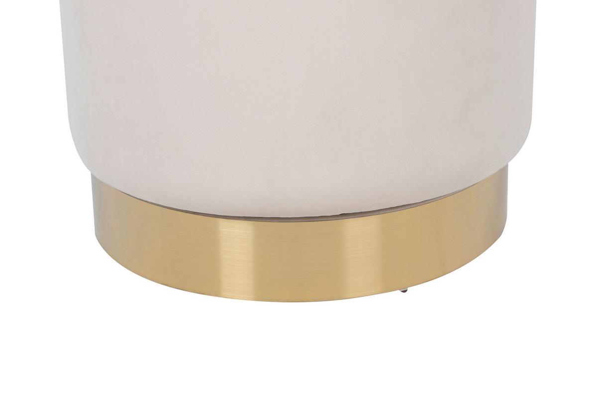 DREHHOCKER VIKTOR 125 - Beige/Goldfarben, Design, Textil/Metall (52/68cm) - Kayoom