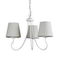 Kronleuchter Margot Weiß max. 6 Watt - Weiß, KONVENTIONELL, Textil/Metall (45/100cm)