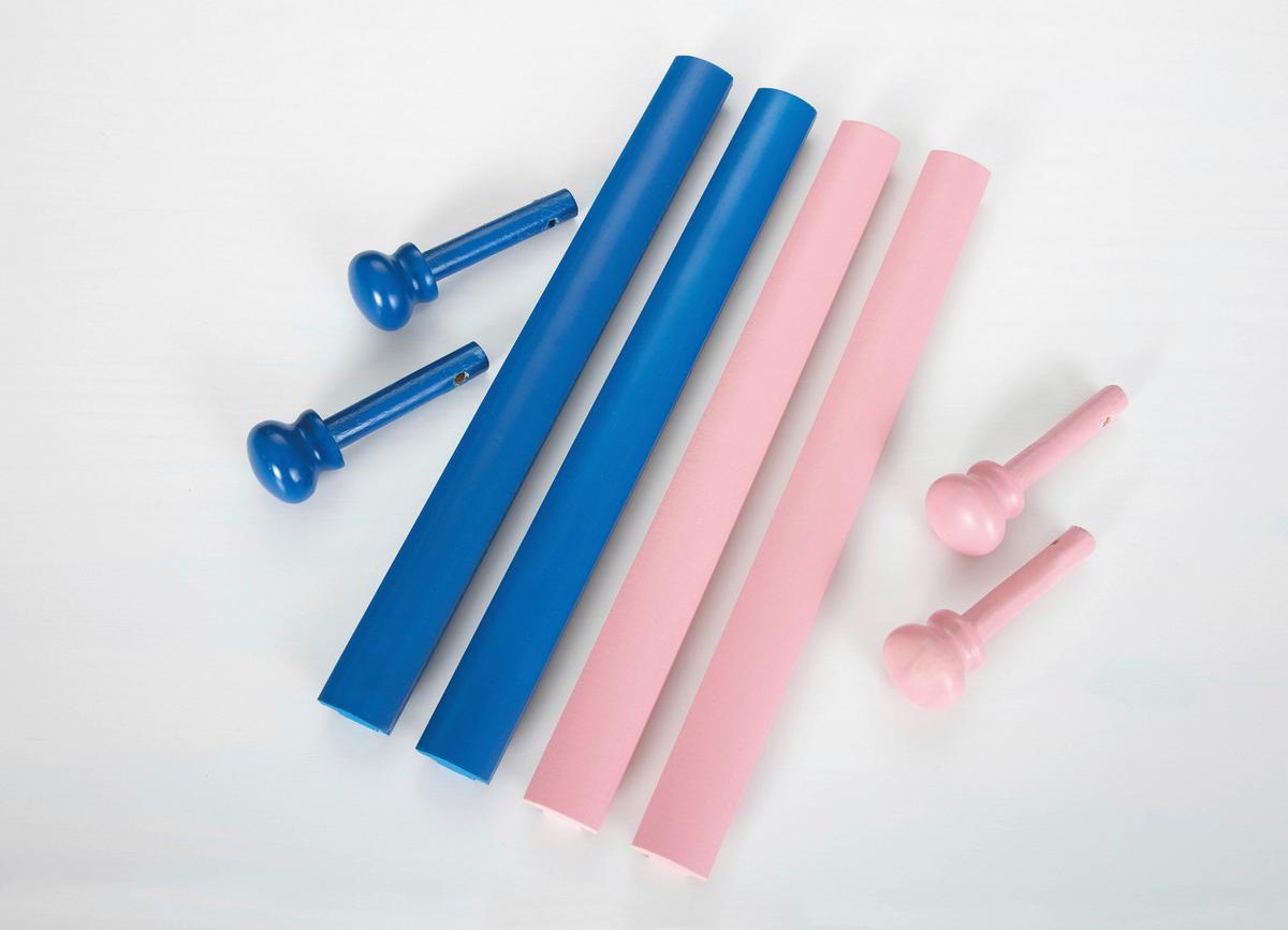 Jugendschreibtisch Baru Weiß/Rosa/Blau - Blau/Rosa, Basics, Holz/Holzwerkstoff (109/55/63-96cm) - MID.YOU