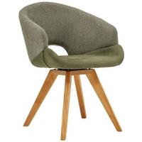 KRZESŁO Z PODŁOKIETNIKAMI RINCON - kolor dębowy/kremowy, Design, tkanina/drewno (58/83/59cm) - Linea Natura