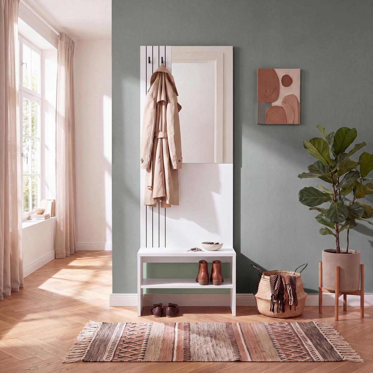 Ansamblu De Hol Charlie - alb, Konventionell, material pe bază de lemn (60/180/37cm) - Modern Living