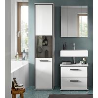 Badezimmer Kojak 3-tlg. Weiß/Anthrazit - Weiß Hochglanz/Schwarz, MODERN, Holzwerkstoff/Kunststoff (100cm) - MID.YOU