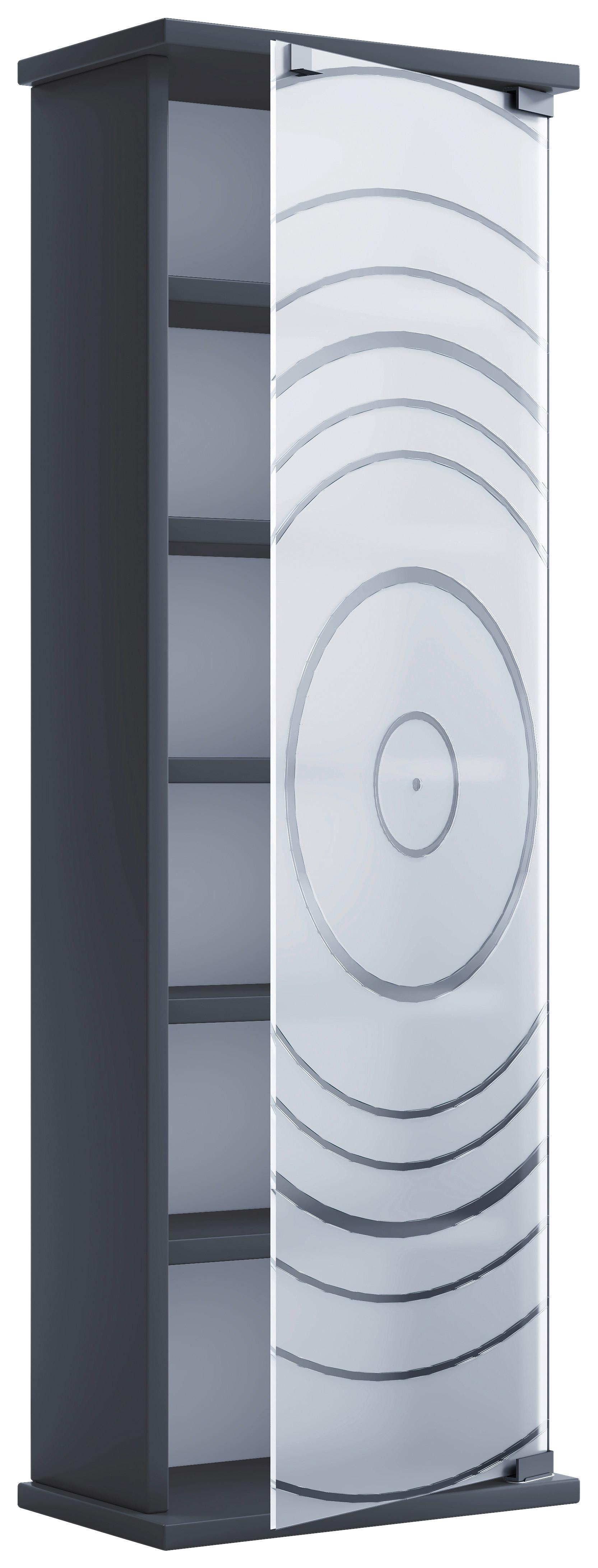 Regal Tilano M, Antracit - antracit, Design, steklo/leseni material (31/92/18cm) - MID.YOU