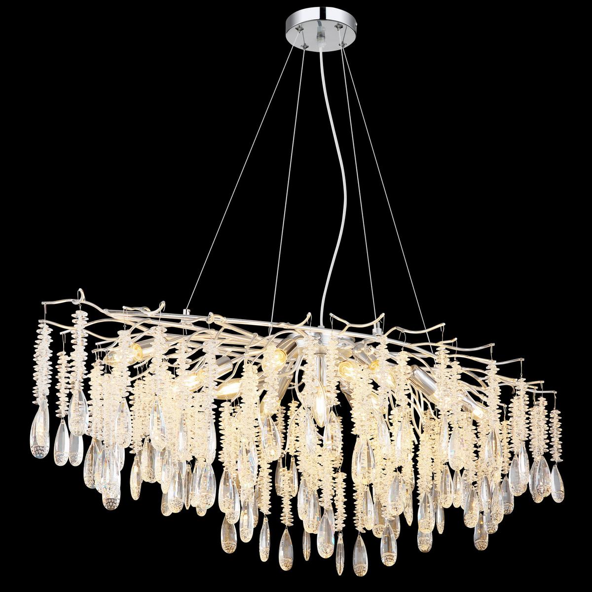 Viseća Svjetiljka Kinga - srebrne boje/prozirno, Konvencionalno, staklo/metal (120/50/120cm) - Globo