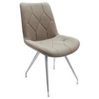 KRZESŁO HENRY - kolor stalowy/taupe, Design, metal/tkanina (51/89/66cm) - Novel