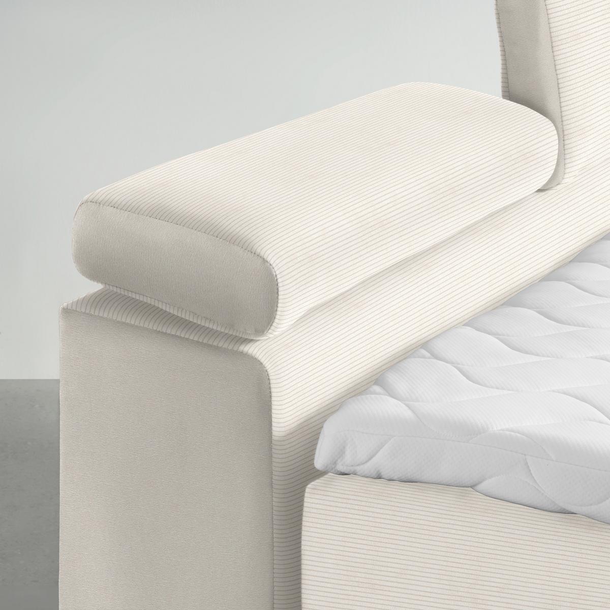 Boxspringbett Sevilla Beige ca. 140x200cm - Beige/Schwarz, KONVENTIONELL, Holz/Kunststoff (140/200cm) - Premium Living