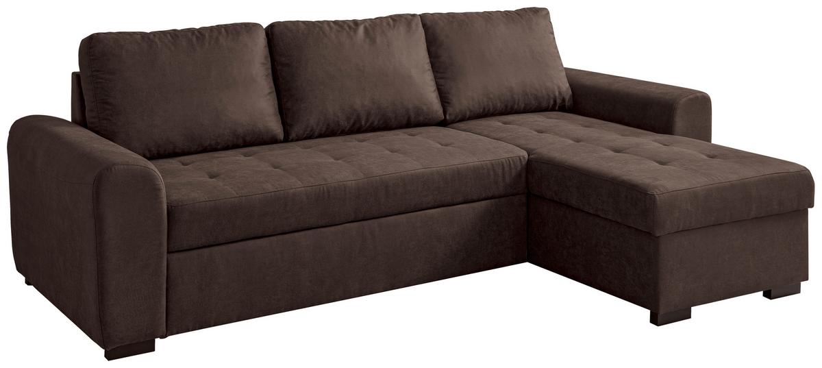 Ecksofa Poll Dunkelbraun - Dunkelbraun, MODERN, Textil (243/85/155cm) - Mömax