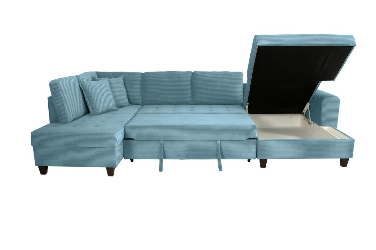 Canapea modulara MORITZ - albastru deschis, Trend, textil (178/324/155cm) - Modern Living