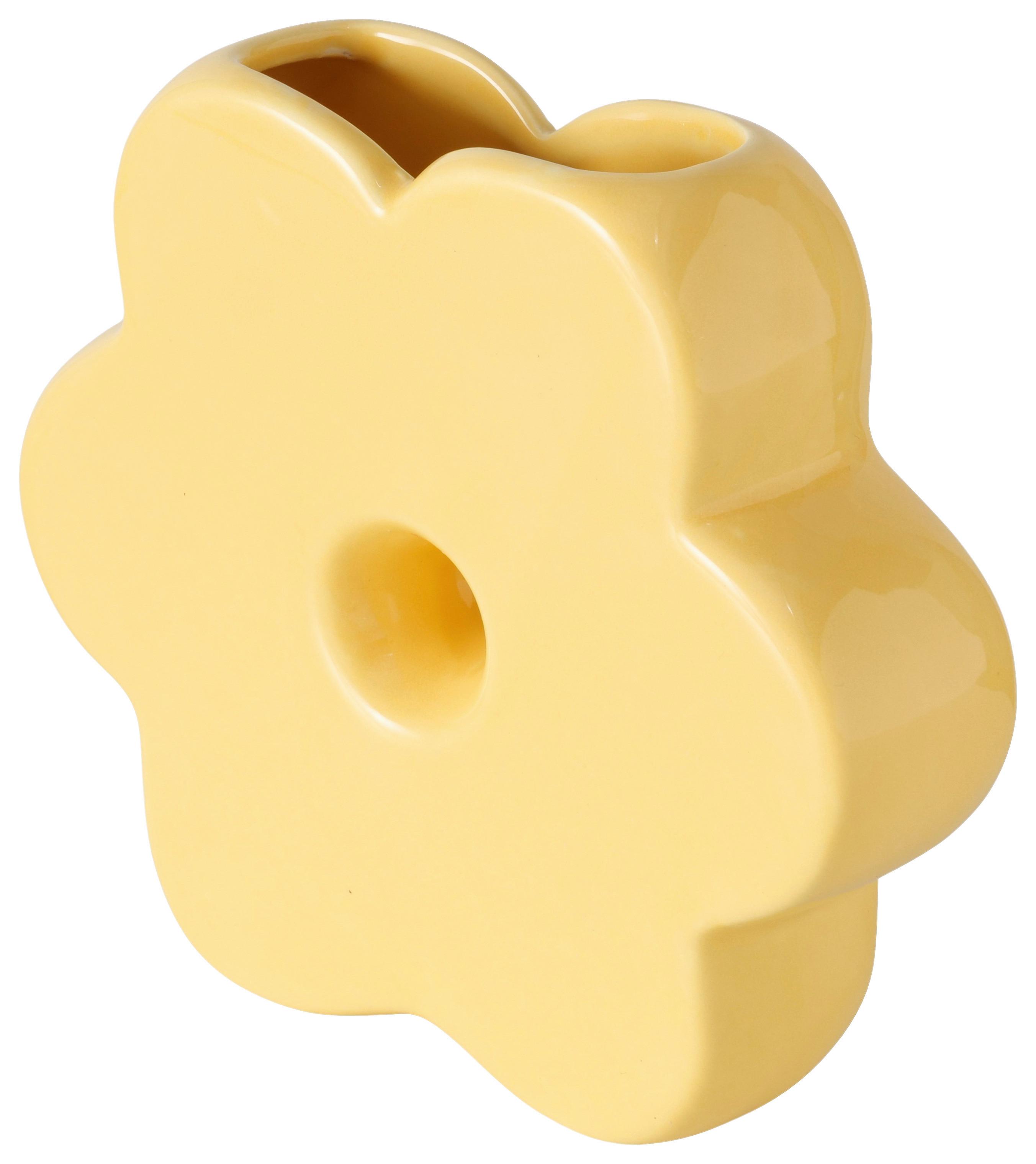 Vase Doris I Hellgelb - Hellgelb, Basics, Keramik (13,5/12/3,5cm) - Mömax