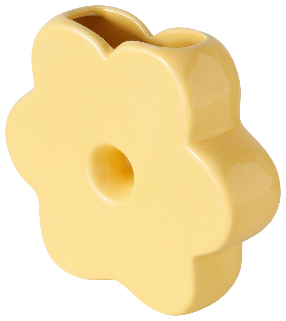 Vase Doris I Hellgelb - Hellgelb, Basics, Keramik (13,5/12/3,5cm) - Mömax