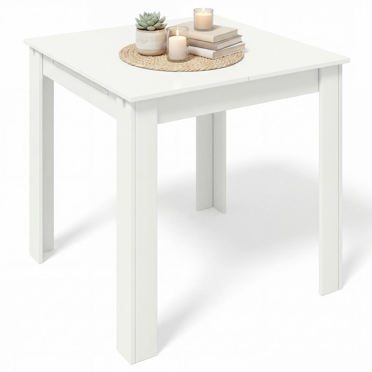Esstisch Vcm Esstisch "pesoli"80/120x80 - Weiss, Modern, Holzwerkstoff (80-120/80/75,5cm) - MID.YOU