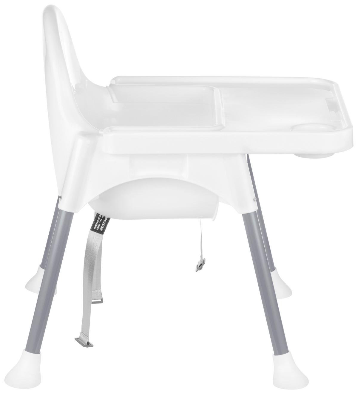 WYSOKIE KRZESŁO H100A - biały/szary, Basics, tworzywo sztuczne/metal (64/56/87,5cm) - My Baby Lou
