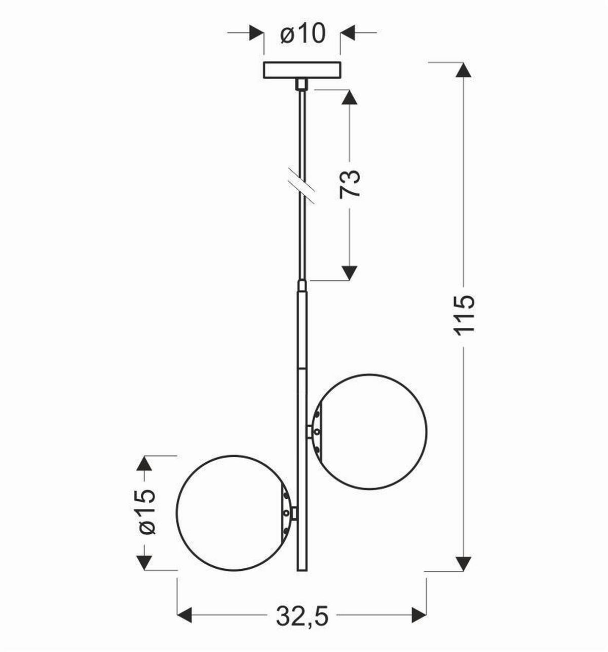 Viseća Svjetiljka Duo - bijela/crna, Basics, metal (32.5/15/115cm)
