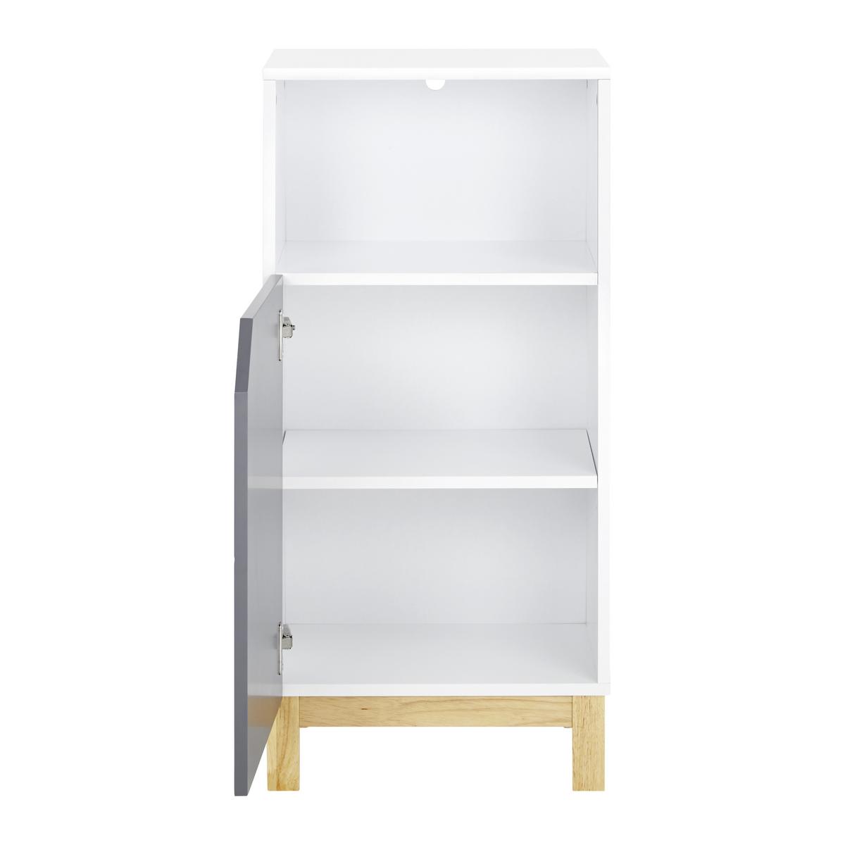 Unterschrank Rocco Grau ca. 42,6x90x35 cm - Naturfarben/Weiß, MODERN, Holz (42,6/90/35cm) - Bessagi Home