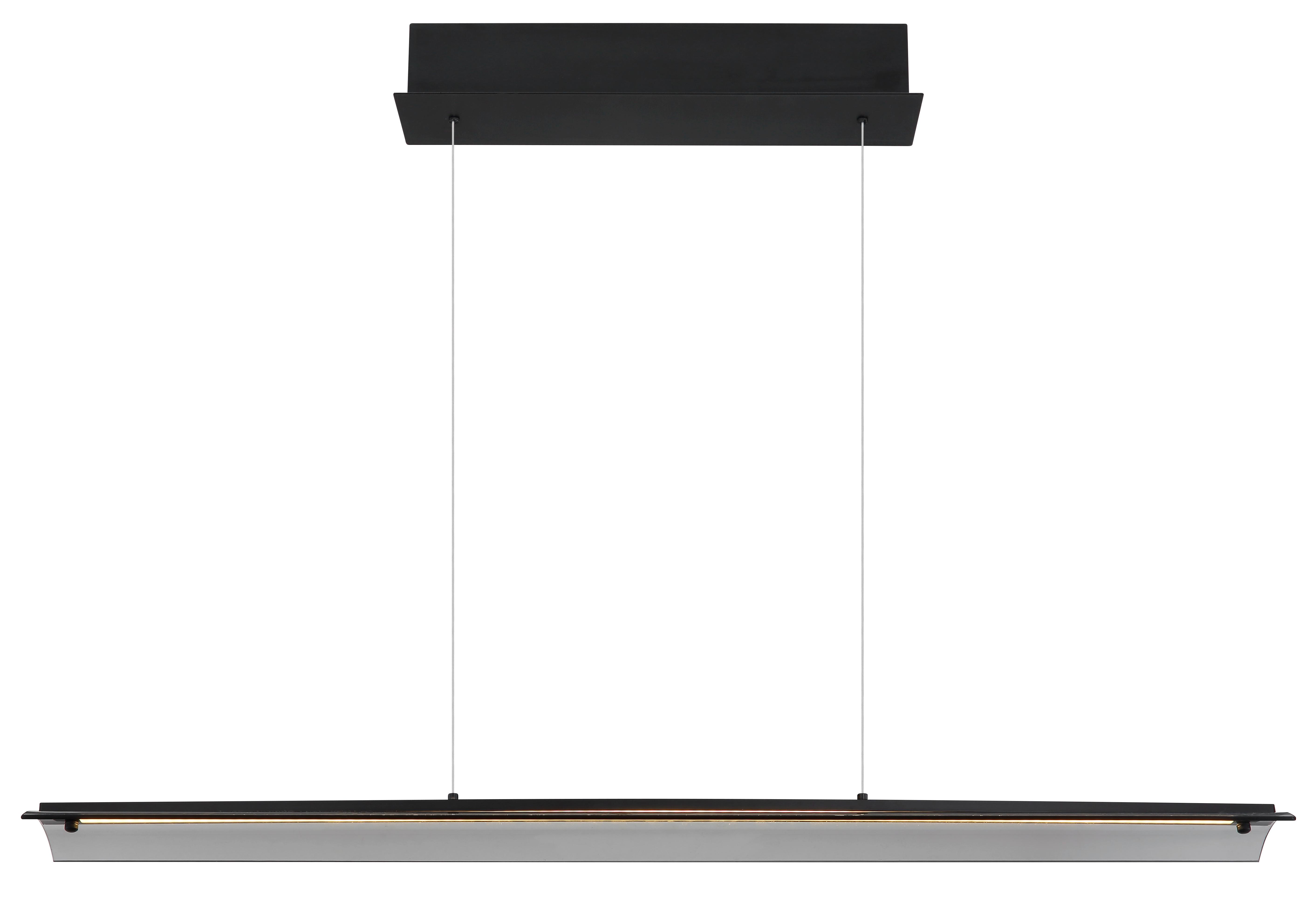 LED-HÄNGELEUCHTE 17017S - Schwarz/Grau, Design, Glas/Metall (100/12/150cm) - Globo
