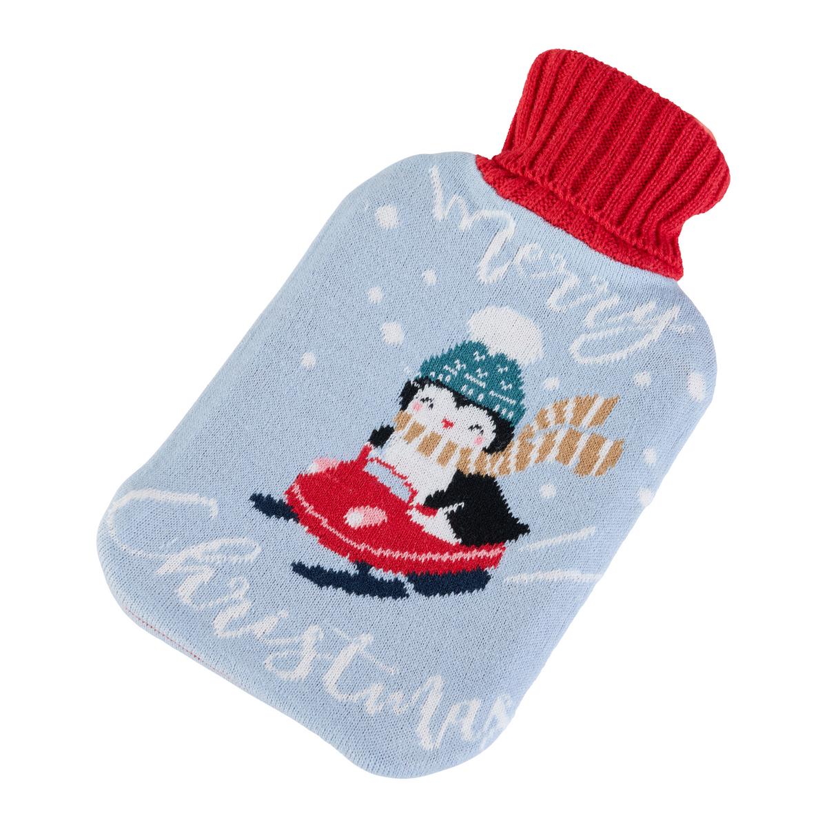 Wärmflasche Sophie in diversen Farben - Blau/Schwarz, Kunststoff/Textil (2l) - Mömax
