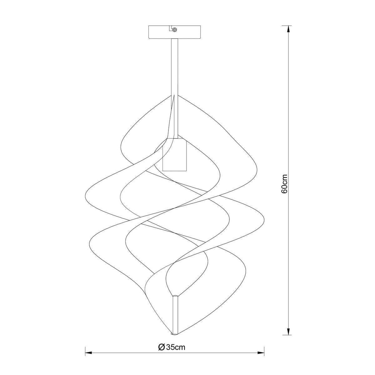 LAMPA SUFITOWA DORISA - kolor złoty, Design, metal (35/60cm) - Collet's Monde