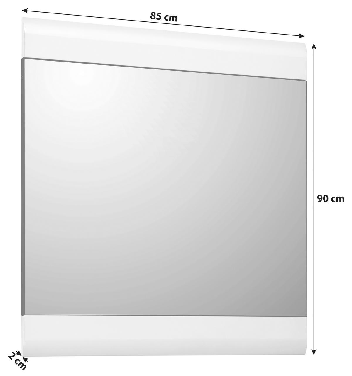 Oglindă Auris - alb, Modern (85/90/2cm) - Modern Living