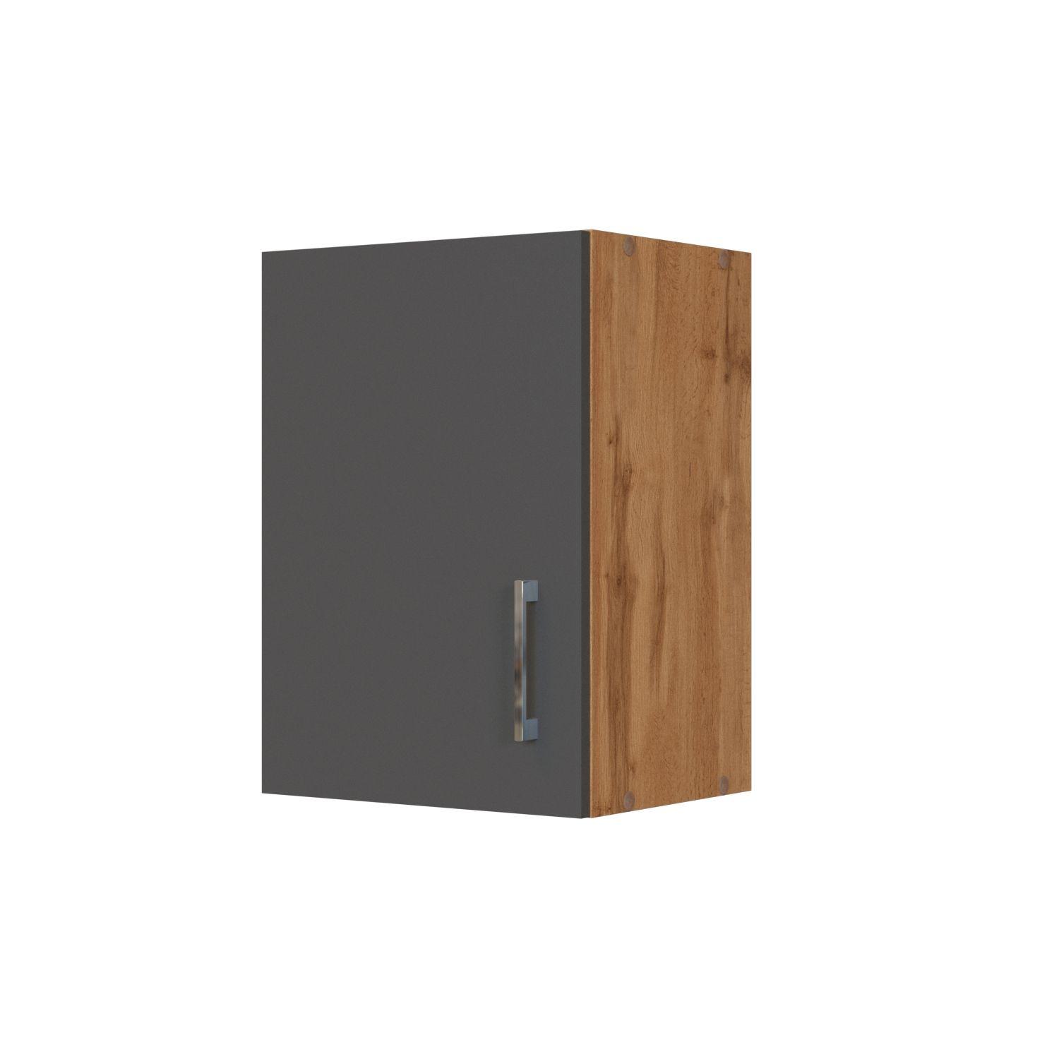 Held Küchenoberschrank ca. 40 cm Anthrazit/Eiche - Chromfarben/Anthrazit, MODERN, Holzwerkstoff/Metall (40/57/34cm) - Held