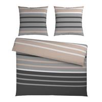 Bettwäsche Streif XXL Schwarz/Beige ca. 200x200cm - Beige/Schwarz, KONVENTIONELL, Textil (200/200cm) - Mömax