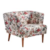 FOTEL CINDY  -AMBIA HOME- - kolor bukowy/różnokolorowy, Design, tkanina/drewno (85/71/80cm) - Ambia Home