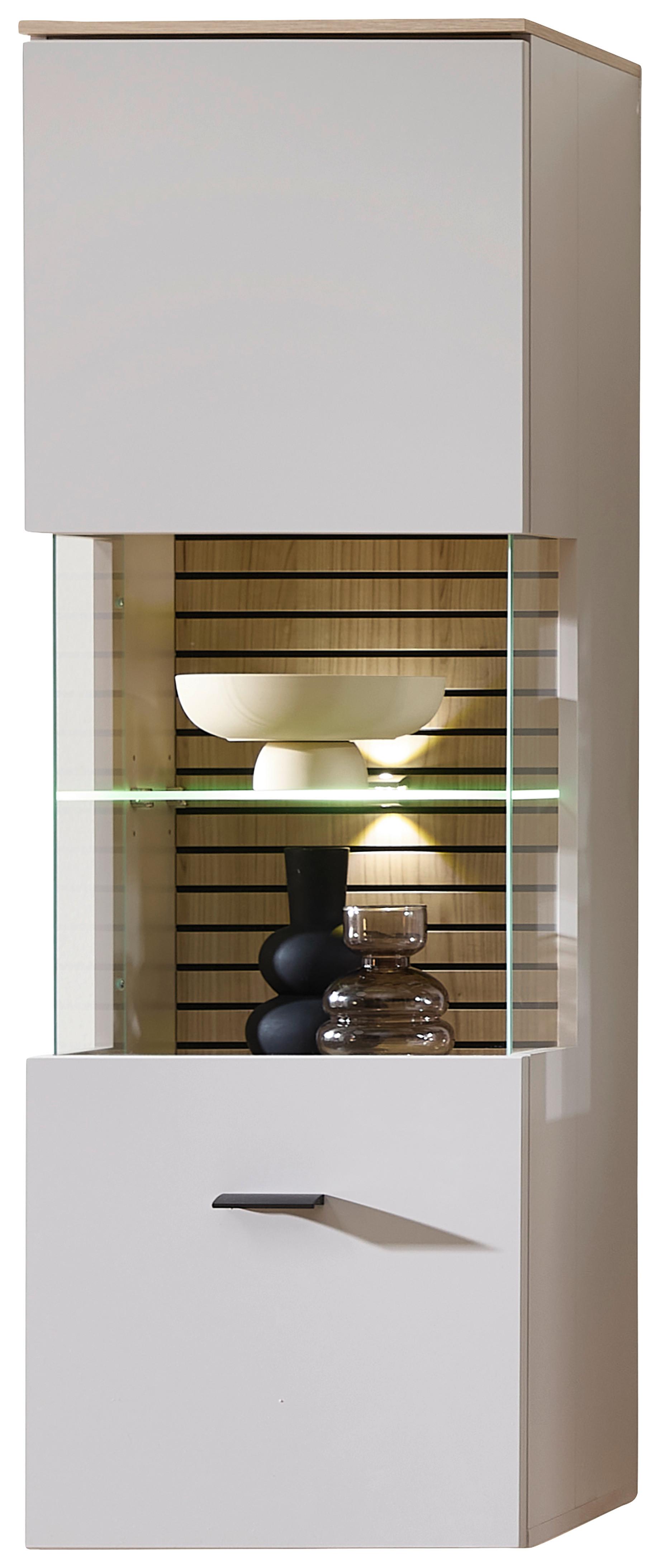 Hängevitrine Memphis Eichefarben/Kaschmir - Kaschmir/Eichefarben, MODERN, Holzwerkstoff/Metall (40/124/36cm) - Premium Living