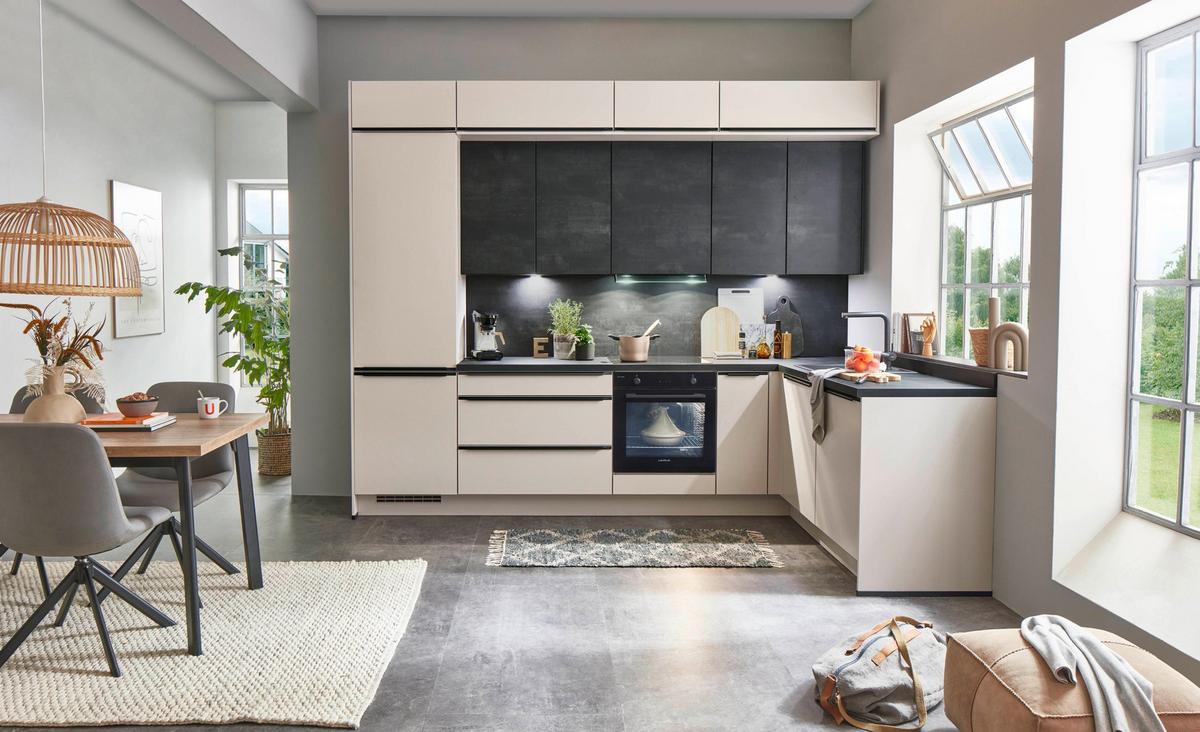 Kuhinjski Blok Las Vegas - temno siva/črna, Moderno, leseni material (307/187cm) - Nobilia